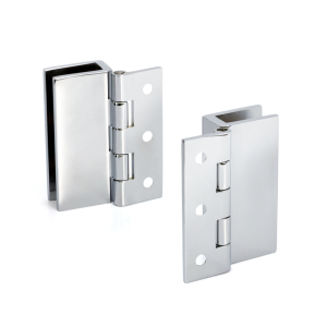 FHC Large Wall Mount Set Screw Hinges for 3/16" to 5/16" Glass - Chrome - 2pk