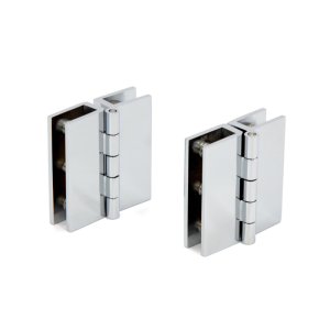 FHC Large Glass-to-Glass Set Screw Outswing Hinges for 3/16" to 5/16" Glass - Chrome - 2pk