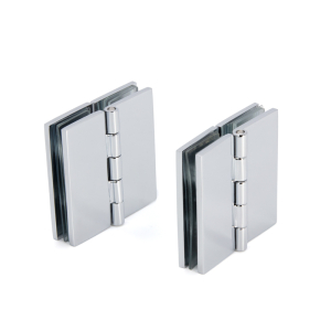 FHC 180 Degree Glass-to-Glass Hinges for 1/4" to 5/16" Glass - Chrome - 2pk