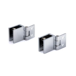 FHC Small Wall Mount Set Screw Hinges for 1/4" to 5/16" Glass - Chrome - 2pk