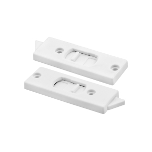 FHC 3-3/8" White Plastic Window Lock With Spring-Loaded Tilt Latch (2 Pack)
