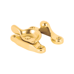 FHC Sash Lock - 2" Hole Centers - Fits Single/Double Hung Wood Windows - Solid Brass - Polished Finish - (Single Pack)