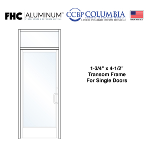 FHC 1-3/4" x 4-1/2" Transom Frame for Single Doors with No Hinge Prep and an Overhead Stop  - No Threshold  - Custom Kynar Painted  - Standard Size / Hardware Prep