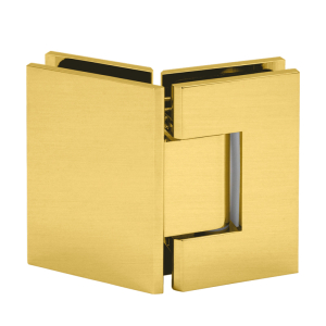 FHC Glendale Series 135 Degree Adjustable Glass-to-Glass Hinge for 3/8" to 1/2" Glass - Satin Brass 
