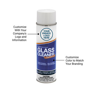 FHC Private Label Glass Cleaner (Ammoniated Formula) - 200 Case Minimum - 19 Oz. Cans