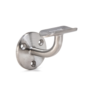 FHC Wall Mount Bracket - With Sweep and Fixed Saddle - Brushed Stainless