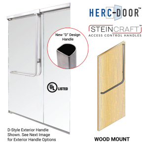 FHC "D" Shape Panic Exit Device 'FS' Exterior Short Height Handle Top Wood Door Mount - Exterior Retainer Plate - Polished Brass