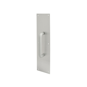 FHC Door Pull Plate With Handle - Satin Aluminum - 4 x 16" (Single Pack)