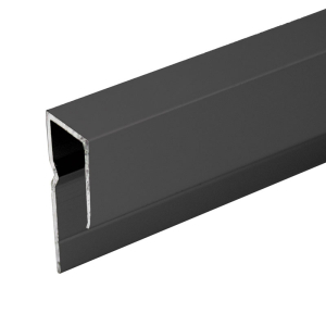 FHC 1/4" Deep Nose Heavy Indented Aluminum J-Channel - 144" Length - Matte Black 