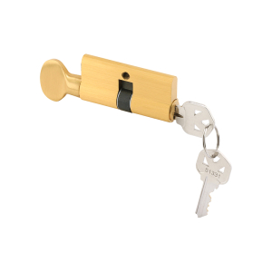 FHC Key Cylinder With Thumbturn - Solid Brass Construction - Polished Brass (Single Pack)
