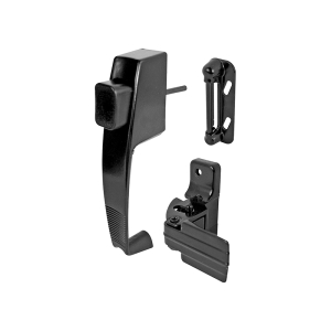 FHC Push Button Latch W/ Tie Down - Single Unit - Black - Complete With Night Lock - Contemporary Design (Single Pack)