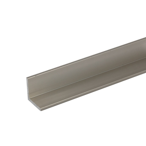 FHC 1" x 1" Aluminum L-Bar 144" Length Brushed Nickel   
