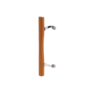 FHC Sliding Glass Door Pull - Wood Handle - Diecast Construction - Chrome (Single Pack)