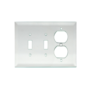 FHC 5-1/4" x 7-1/4" - Double Toggle Duplex Glass Mirror Plate