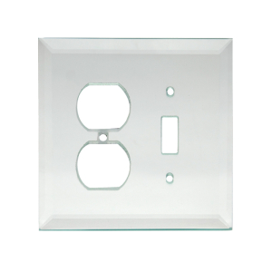 FHC 5-1/4" x 5-1/4" Combo Duplex Toggle Glass Mirror Plate