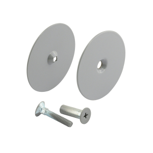 FHC Door Hole Cover Plates - 2-5/8" Outside Diameter - Gray Painted (2 Pack)