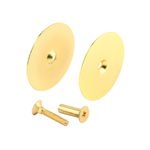 FHC 2-5/8" - Brass Plated Hole Filler Plate Door Knob (2-Pack)