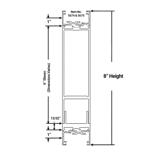 FHC Midrail Kit for 1" Glass Stops - 36" long