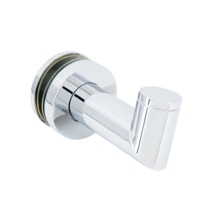 FHC Mitered Thru-Glass Towel/Robe Hook for 3/8" and 1/2" Glass - Polished Chrome