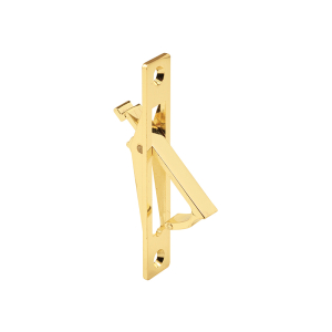 FHC Pocket Door Flush Edge Pull - Polished Brass - Fasteners Included
