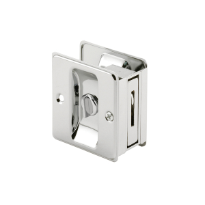 FHC Pocket Door Privacy Lock With Pull - Replace Old Or Damaged Pocket Door Locks Quickly And Easily - Chrome