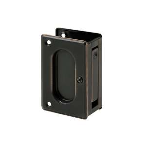 FHC Prim3-3/4" x 2-1/2" - Solid Brass With Classic Bronze Finish - Pocket Door Passage Pull