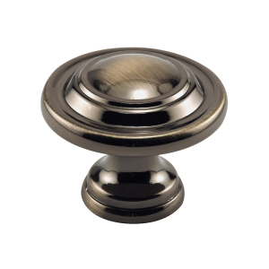 FHC Pbi-Fold Door Knob - Replace Old Or Unsightly Knobs - 1-11/16” Outside Diameter - Diecast - Antique Brass Plated (Single Pack)