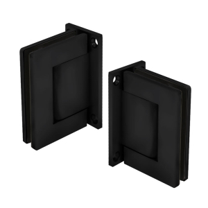 FHC Panorama Series Self Closing Hydraulic Hinges - Sold In Pairs - Wall Mount Non Hold Open - Matte Black