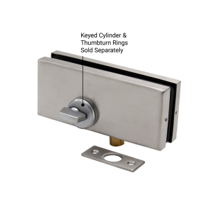 FHC Patch Lock With 5/8" Diameter Bolt Throw - Brushed Stainless