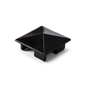 FHC 1-5/16" Square Partition Post Pyramid Style Top Cap - Black