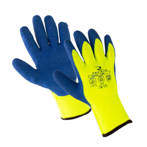 FHC A3 Cut Resistant Hi-Vis Glove Blue Latex Wrinkle Palm - Large