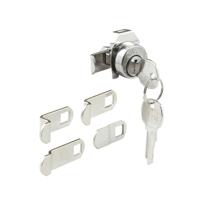 FHC Mailbox Lock - 5 Cam - Chrome Finish - National 14 Keyway - Opens Clockwise Direction - 90 Degree Rotation - With Dust Cover (Single Pack)