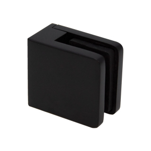 FHC SQ Series Glass Clamp With Flat Base For 1/2" and 9/16" Glass - Matte Black