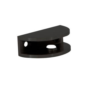 FHC Rounded Wall Mount Shelf Clamp 1-1/8" x 1" - Matte Black 