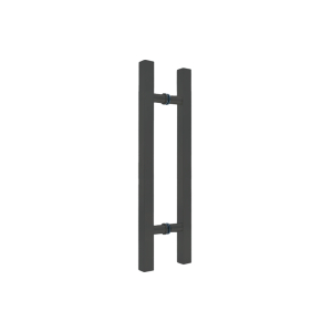 FHC 12" Square Ladder Handle Back-to-Back 8" Center-To-Center - Matte Black 