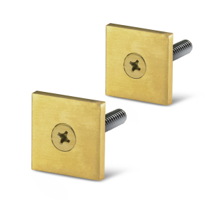FHC Square Low Profile End Caps for Single Sided Square Towel Bars - Satin Brass