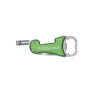 FHC Bottle Opener Multi-Tool With Knife And Led Flashlight - 3-In-1 - Green