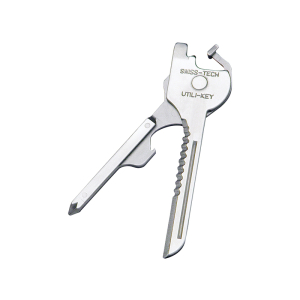 FHC Polished Stainless Steel 6-In-1 Key Ring Multitool With Screwdrivers - Pliers - Wire