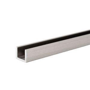 FHC 3/8" Low Profile U-Channel for 1/2" Glass - 95" Long - Brushed Nickel
