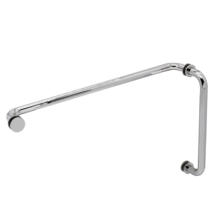 FHC 12" x 24" Tubular Pull/Towel Bar Combo with Washers for 1/4" to 1/2" Glass  