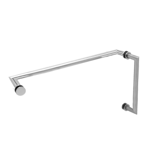 FHC 6" x 18" Mitered Pull/Towel Bar Combo with Washers for 1/4" to 1/2" Glass  