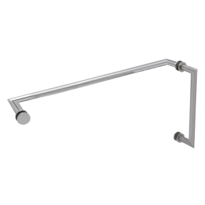 FHC 6" x 24" Mitered Pull/Towel Bar Combo - Brushed Nickel 