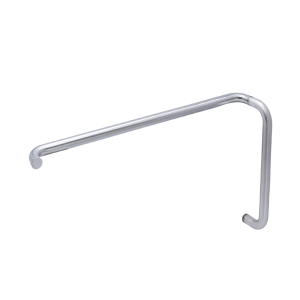 FHC 8" x 22" Tubular Pull/Towel Bar Combo No Washers for 1/4" to 1/2" Glass - Brushed Nickel 