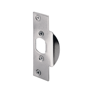 FHC Security Latch Strike - 1-1/8" x 4-1/4" - Stamped Steel Construction - Chrome-Plated Finish (Single Pack)