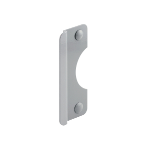 FHC 6" Gray Painted Steel Latch Shield With 5/16" Offset And A Radius Cutaway To Fit 2-3/8" Backsets (Single Pack)