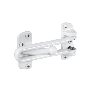 FHC Swing Bar Lock For Hinged Swing-In Doors - 3-7/8” Bar Length - Diecast Zinc Construction With A White Finish (Single Pack)