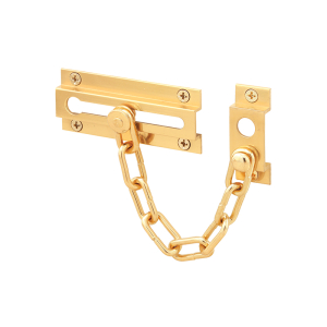 FHC Chain Door Guard - Door Chain Lock For Door And Home Security - 3-5/16” - Solid Brass Construction And Finish (Single Pack)