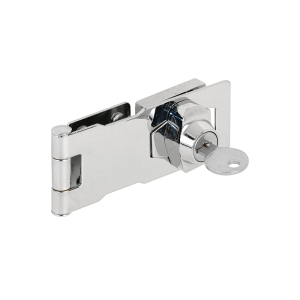 FHC Keyed Hasp Lock - Twist Knob Keyed Locking Hasp For Small Doors - Cabinets And More - 4” x 1-5/8” - Steel - Chrome Plated (Single Pack)