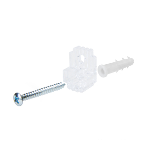 FHC 1/4" - Clear Acrylic Mirror Clip With Screw And Anchor (6-Pack)