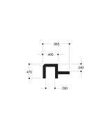 FHC Wood End Showcase Top Rail 144" Long Aluminum Extrusion